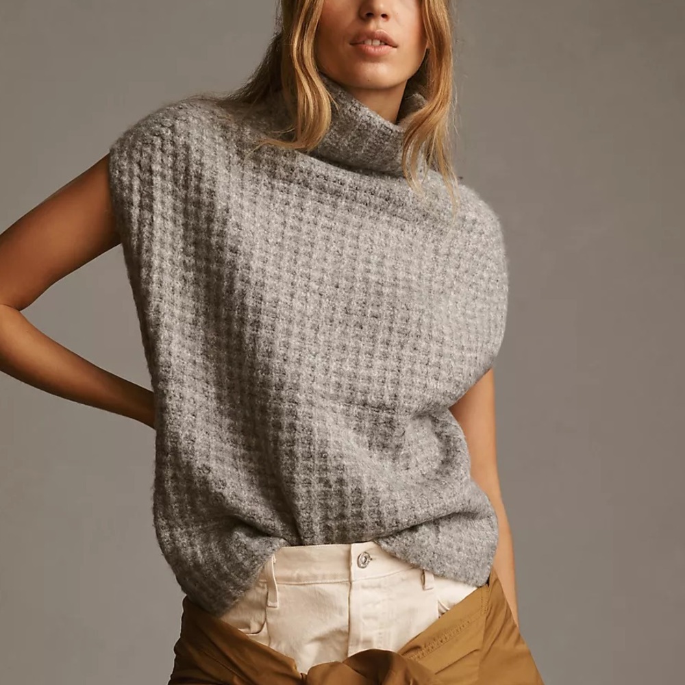 Anthropologie Gray Cowl Neck Sweater
